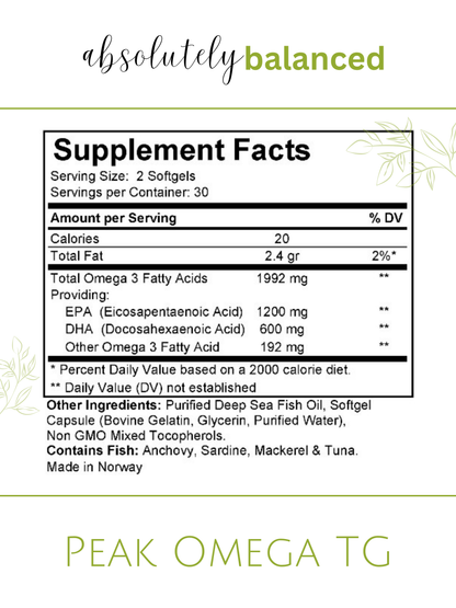 Peak Omega TG | Made with EPAX® fish oil